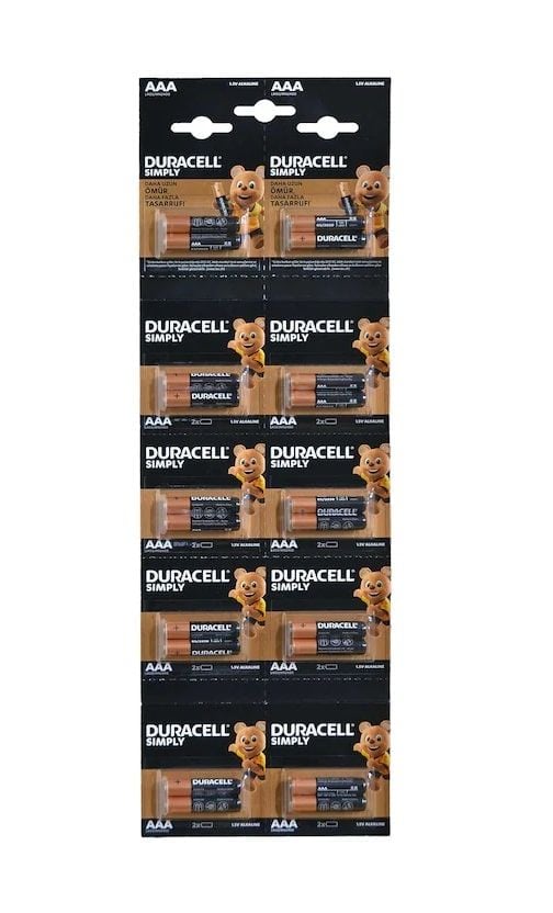 Duracell ince pil AAA 20li Kartela